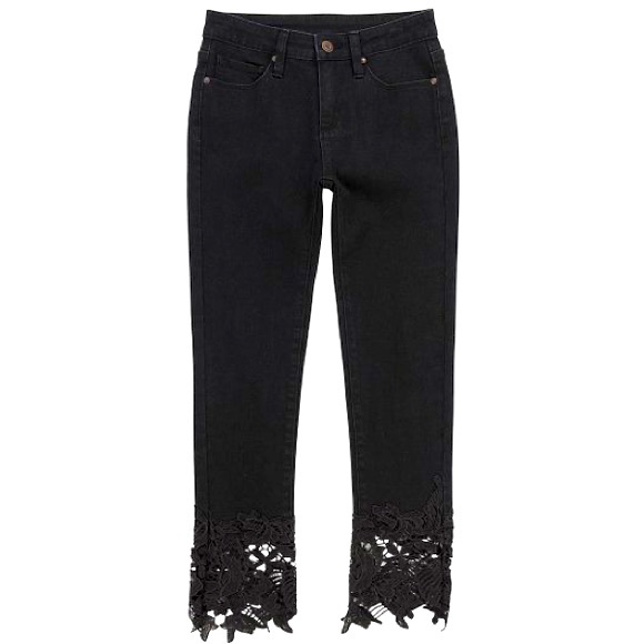 Jessica Simpson Other - Jessica Simpson Collection | Black Noir Floral Lace Skinny Jeans Girls | Size 8